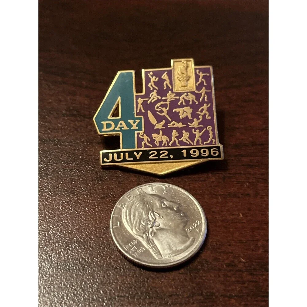 Vintage 1996 Atlanta Olympics Day‎ 4 Of The Games July 22nd Lapel Hat Pin